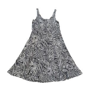 Nine West Paisley Dress Indigo Blue and White Size 14